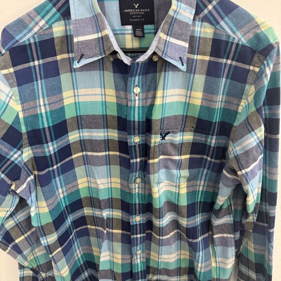 American Eagle Button Up Shirt Men's Medium - Picture 2 of 5